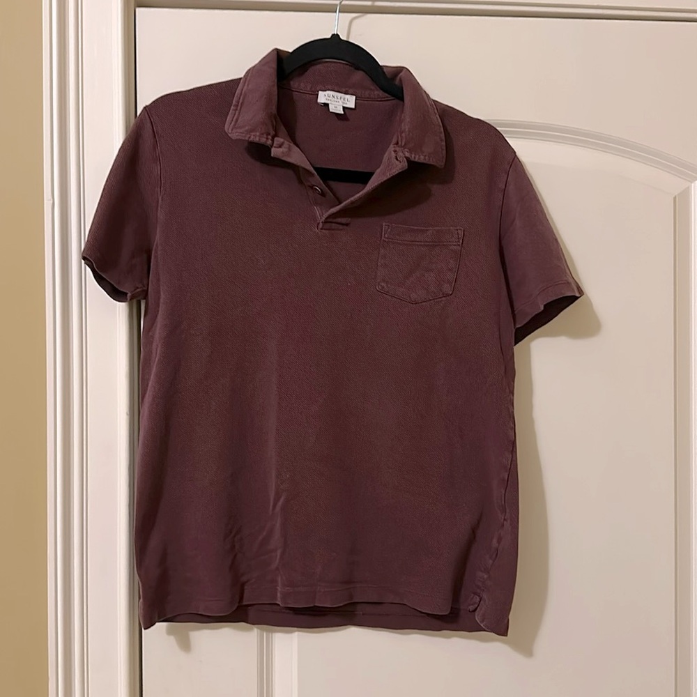 Sunspel Riviera Polo Shirt Maroon